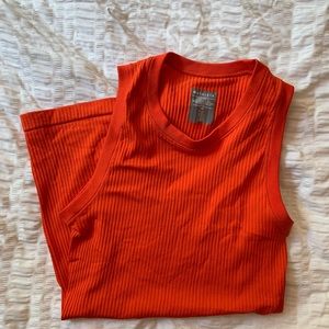 Athleta racerback tank, bright red, XS